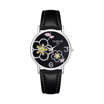 2020 Moterų Laikrodžiai Yazole Mados Odos OLIS Stiliaus Slyvų Ponios Gėlių Kvarco Žiūrėti Laikrodžius Montre Femme zegarek damski