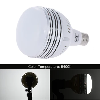 100~250V 60W LED Dienos šviesos Subalansuotas E27 5400K Lemputės Studija Modeliavimo Lempa Fotografija, Video Apšvietimas
