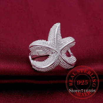Aukštos kokybės 925 Sterlingas Sidabro Žiedai, Moterų, Vyrų, Moterų Mielas Žvaigždė Crystal Begalybės Žiedą Bague Argent 925 Anillos Mujer