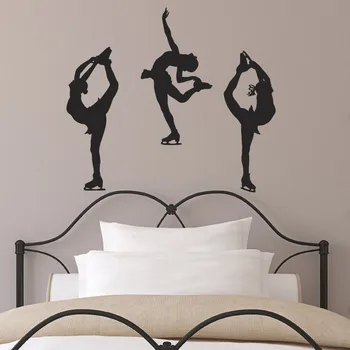 Aukštos kokybės elegantiškas moterų čiuožimo sportinių šokių mergaičių kambario sienų lipdukai, vinilo dekoratyvinės dailės namų dekoro freskomis F-118