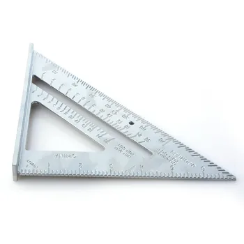 7-colių aliuminio lydinio dailidžių trikampis valdovas Profesinės Matlankis metrinių colių 90 laipsnių 45 laipsnių kvadrato trikampio valdovas
