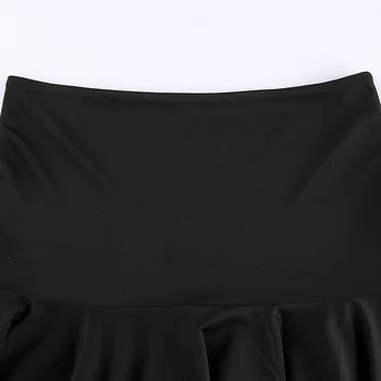 NCLAGEN Moterų Sijonas Aukštu Juosmeniu Nėrinių Kratinys Y2K Gothic Black Šalies Klubas Sijonai 2020 Mados Moterų Derliaus Bodycon Komplektai