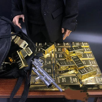 1/6 masto Vyrų Baudžiamosios Operacijos Gangsteris modelis scenos rekvizitą aukso plyta plėšikas scena F12