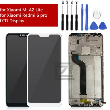 Už Xiaomi Redmi 6 Pro/ Mi A2 Lite LCD Su Rėmu Jutiklinis Ekranas skaitmeninis keitiklis Skirtas Xiaomi Mi A2 lite LCD Ekranas Pakeitimo