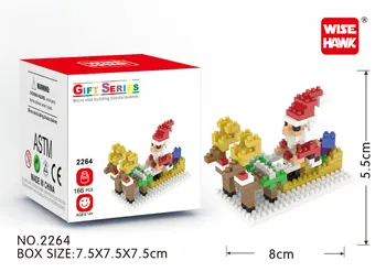 Mini Statybiniai Blokai Santa Claus 3D Modelį Plastiko Micro Plytų Deimantų Dydis Žaislai Vaikams Su būda Anime Duomenys