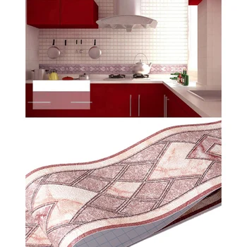 PVC Lipnios Tapetai Sienų Juosmens Geometrinis Modelis Baseboard Kambarį, Vonios kambaryje, Virtuvėje Plytelės Lipdukai Juoda
