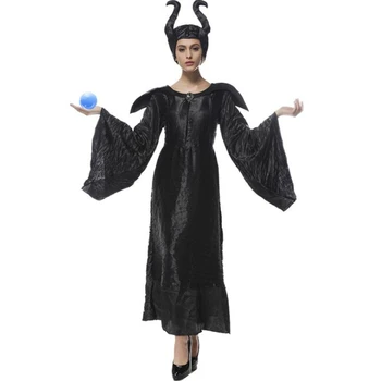 3pcs Filmą Maleficent Kostiumas Blogio ragana Cosplay Apranga Helovinas Fantasia Šalies helovinas Fancy Dress kostiumai moterims