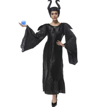 3pcs Filmą Maleficent Kostiumas Blogio ragana Cosplay Apranga Helovinas Fantasia Šalies helovinas Fancy Dress kostiumai moterims