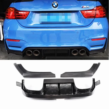 BMW M4 Anglies pluošto galinis bamperis lūpų spoileris, difuzorius Su skaldymo BMW F80 M3 F82 F83 M4-2017 Kabrioletas V Stilius