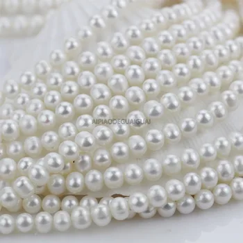 APDGG didmeninė 5strands Nekilnojamojo 7-8mm AA+ bulvių apvalios baltos perlų sruogos prarasti karoliukai moterų lady papuošalai 