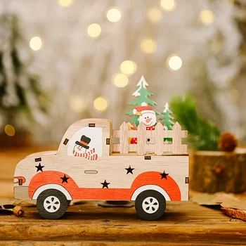 Staraise Kalėdų Medines Automobilių Ornamentu Santa Claus Sniego Linksmų Kalėdų Dekoracija namuose Navidad 
