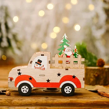 Staraise Kalėdų Medines Automobilių Ornamentu Santa Claus Sniego Linksmų Kalėdų Dekoracija namuose Navidad 