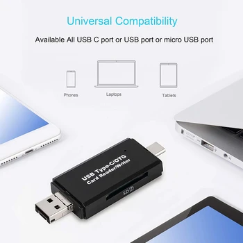 SD Kortelių Skaitytuvas USB 2.0 Micro USB 