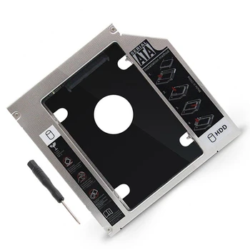 Universalus SATA 2-asis kietasis diskas SSD HDD Caddy bay adapter HP, DELL, ASUS, ACER, TOSHIBA, SAMSUNG, LENOVO SONY, MSI, Fujitsu 9.5 MM