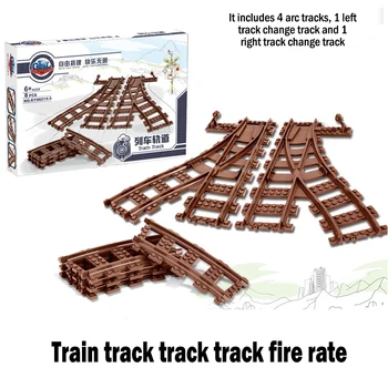 100 vnt miesto traukinio bėgių kelio kūrimo bloką, žaislai atitinka traukinio serijos sukurti didelės scenos suderinama su visų prekės ženklo dainos