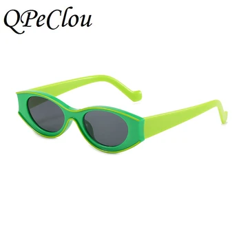QPeClou 2020 Naujas Mados Juokingas Mažas Ovalo Formos Akiniai Nuo Saulės Moterims Prekės Ženklo Dizaineris Hip-Hop Saulės Akiniai Moteriška Šalis Atspalvių Oculos De Sol