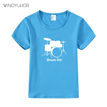 2020 metų Vasaros Nauja Mada Vaikams, Rūbai Vaikams, T-shirt Jazz Drum Kit Roko Medvilnės Berniukas trumpomis Rankovėmis T Marškinėliai Baby Girl Viršūnės