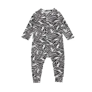 2020 Naujagimiui Zebra Modelis Medvilnės Jumpsuit Berniukų Ir Mergaičių Polka Dot Ilgomis Rankovėmis Apvalios Kaklo Mygtuką Kišenė Rompers