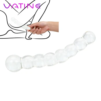 VATINE Stiklo Butt Plug Sekso Produktai Analinis Kaištis Prostatos Massager 8 Karoliukai Sekso Žaislai Moterims