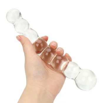VATINE Stiklo Butt Plug Sekso Produktai Analinis Kaištis Prostatos Massager 8 Karoliukai Sekso Žaislai Moterims