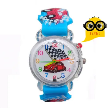 2020 Karšto Pardavimo Vaikams žiūrėti berniukas animaciją automobilių Laikrodis Silikoninė šviesos studentų gražių atvėsti vaiko dovana, vyrams, vaikams