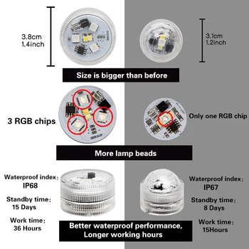 IP68 LED RGB Povandeninis Žibintas atsparus Vandeniui Nuotolinio Baseinas Naktį Lempos Dekoro Šalis Vestuvių Šventė Šventė su Baterija