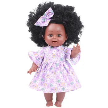 35cm Juoda Mergina Lėlės Afrikos Amerikos Žaisti Lėlės Gyvas Kūdikis Žaidžia Lėlė Baby Žaisti Lėlės Švietimo Vaikams Dovanų Įdomus Žaislai