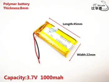 5vnt Litro energijos baterija Gera Qulity 3.7 V,1000mAH,802245 Polimeras ličio jonų / Li-ion baterija ŽAISLŲ,CENTRINIS BANKAS,GPS,mp3,mp4