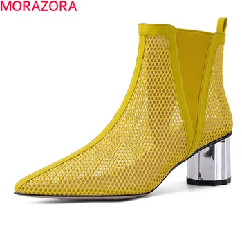 MORAZORA 2020 Didelis dydis 34-41 moterų mados batai kvėpuojantis ponios batai aukštakulniai smailianosiai kojų pavasario vasaros batai