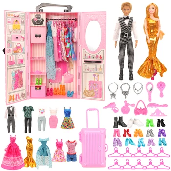 Mados rožinės lėlės, drabužiai, batai, suknelės pakaba Miegamojo spinta lėlės namas priedai spinta barbė Žaidimas geriausias 