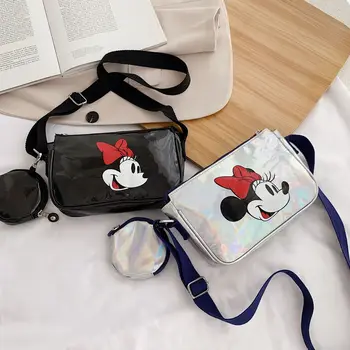 2vnt Disney Mickey mouse krepšys +monetos maišelį Minnie juosmens krepšys krepšys pečių maišą mergina pečių maišą