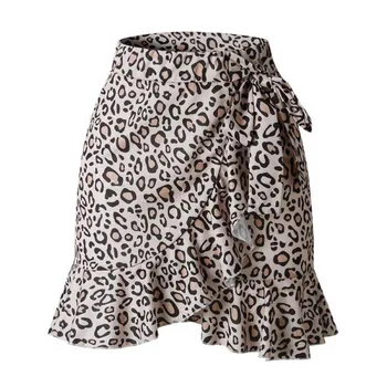 Moterų Sijonai Vasaros Mados Susiėmę Nėrinių Nereguliarus Sijonas Moterims Trumpą Suknelę Leopard Moterų Drabužiai