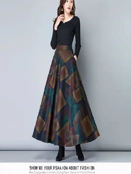 Rudenį ir žiemą moterų vilnoniai sijonai 2020 