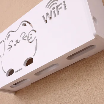 Belaidžio Wifi Router Lauke Medžio-Plastiko Sienos Lentynos Kabo Plug Valdybos Laikiklis Storage Box, 3 Dydis 9 Stiliaus Organizatorius