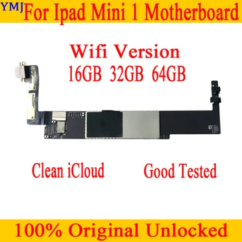 IPad mini 1 Plokštė-wifi/wifi+3G versija-sim kortelės lizdas, Originalus, atrakinta iPad mini 1 Mainboard 16GB 32GB 64GB