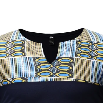 Naujas Trumpomis Rankovėmis V-Kaklo Afrikos Drabužius 2021 Mados Afrikos Dashiki Spausdinti Marškinėliai Homme Hip-Hop Streetwear Afrikos Drabužiai