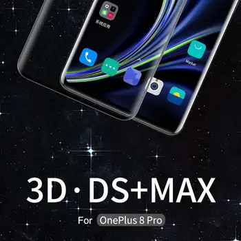 Oneplus 8 Pro Stiklo Screen Protector NILLKIN 3D DS+MAX Full klijai Padengti Screen Protector 9H Apsauginis Stiklas Oneplus 8 Pro