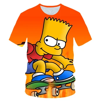 3D Anime T-shirt vyrai moterys Simpson Spausdinti marškinėliai Berniukams atsitiktinis Harajuku juokingas animacinių filmų T-shirt Apvalus kaklas trumpas rankovėmis Marškinėlius S-6XL