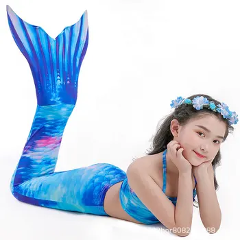 Vaikų undinėlės kostiumas 2020 m. mergaitę padalinta maudymosi kostiumėlis kūdikiui undinėlės uodega naujų septynių spalvų maudymosi kostiumėlį