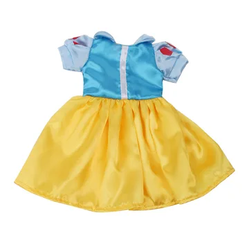 18 colių Mergaičių lėlės suknelė Amerikos naujagimių Geltona snieguolė vakare gown žaislai sijonas tinka 43 cm kūdikių lėlės c640