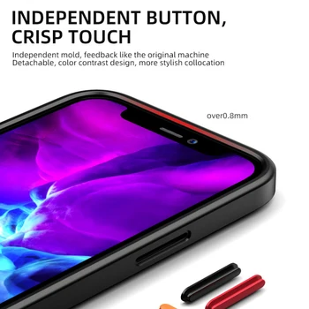 Permatomas Juodas Matinis Bamperis Telefono dėklas Skirtas iphone 12 Pro Max Slim TPU atsparus smūgiams+PC Atgal 