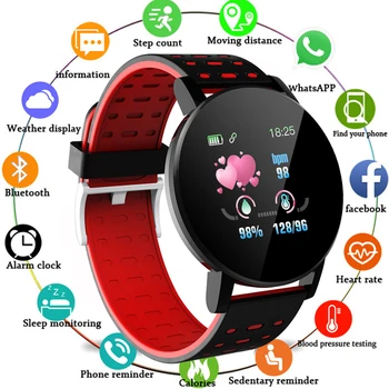 119plus Spalvinga Touch Screen 3D Sporto Laikrodžiai Pedometer Smart Žiūrėti Fitneso Širdies ritmo Monitorius Moterų Laikrodį Smartwatch Laikrodžiai