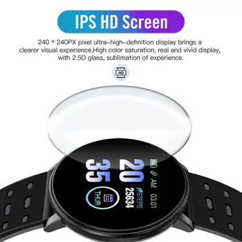 119plus Spalvinga Touch Screen 3D Sporto Laikrodžiai Pedometer Smart Žiūrėti Fitneso Širdies ritmo Monitorius Moterų Laikrodį Smartwatch Laikrodžiai