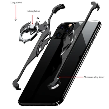 OATSBAS Gpgb Formos Prabangių Metalų Atveju Iphone, 11 11pro Atveju 360 laipsnių visas apsaugos Galinį Dangtelį 