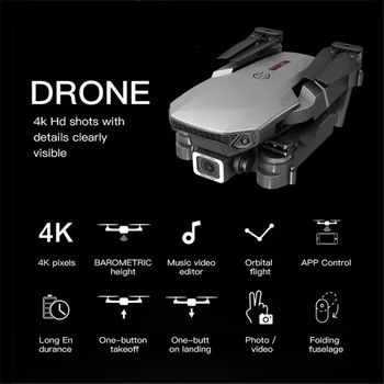 2020 Mini S906 Drone 4K 1080P HD Kamera, WiFi Fpv Oro Slėgio Aukščio Laikyti Juoda Ir Pilka, Sulankstomas Quadcopter RC Drone Žaislas