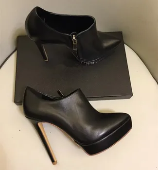 Aukštos kokybės prekės ženklo dizainas nekilnojamojo odos batai Fahion moterų aukštakulniai bateliai Prašmatnus trumpi batai moterims EU35-41 BY607