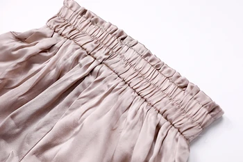 Gryno Šilko moteriški Šortai vientisų spalvų aukšto juosmens kišenės 15 spalvų, vienas dydis JN431