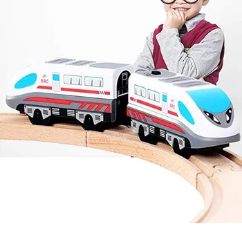 Naujas Elektrinis Traukinys Magnetinių Bėgių Hape Garų Era Krovininis Traukinys Klasikinis Vaikų Lokomotyvų Žaislas Thomas BRIO Medinis Takelis