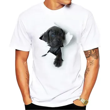 Mielas cane corso šuo išeiti ryškus 3d marškinėlius vyrų 2018 naujas baltos spalvos atsitiktinis kvėpuojantis marškinėliai homme juokinga Čihuahua t-shirt