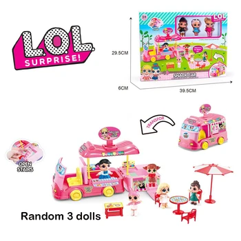 Originalus LOL Staigmena Lėlės Žaislų Rinkinys Animacinių filmų Iškylą Automobilių Ledų Krepšelį Kelionės Autobusu Modelis LOL Lėlės, Žaislai Mergaitėms, Gimtadienio Dovanos